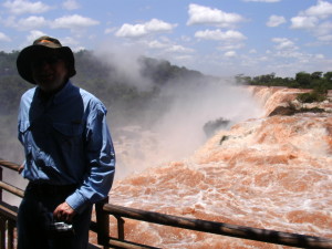This is Iguazu Falls in Argentina,but to show you how rough the waves he is going thru looks like
