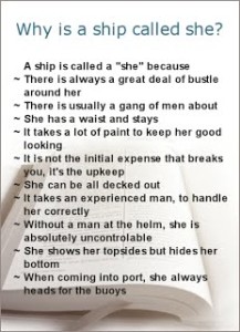 Why a ship is called a she